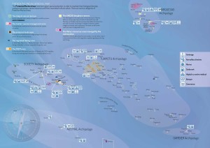 Map of services to boats in French Polynesia